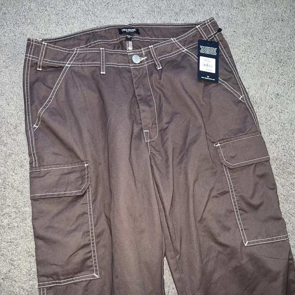 NWT True Religion Brand Jeans 108335 Men's Bracken Brown Cargo Pants Size 34x32
